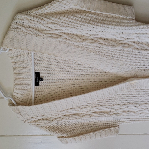 Express Cable Knit Short Sleeve Sweater - Picture 2 of 5